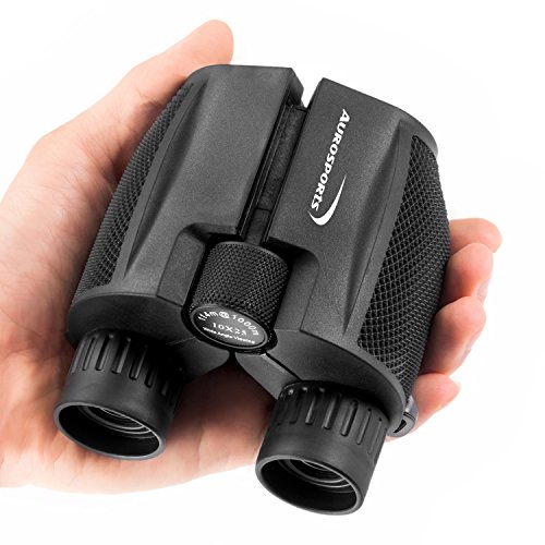 Product Cover Aurosports 10x25 Folding High Powered Binoculars With Weak Light Night Vision Clear Bird Watching Great for Outdoor Sports Games and Concerts