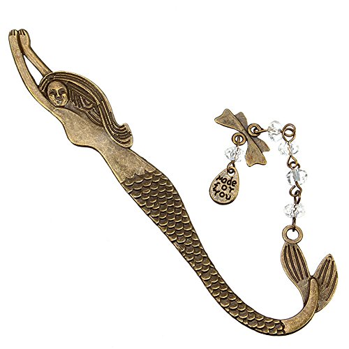 Product Cover Koogel Metal Bookmark,Classical Exquisite Mermaid Hooks Bookmark with A String of Beads