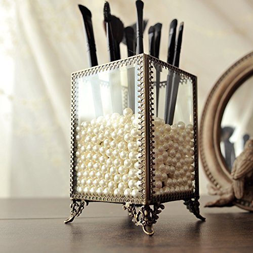 Product Cover PuTwo Makeup Organizer Vintage Make up Brush Holder with Free White Pearls - Small