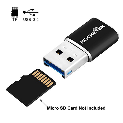 Product Cover Rocketek Aluminum USB 3.0 Portable Memory Card Reader Adapter for Micro SD Card/TF Card Reader Adapter
