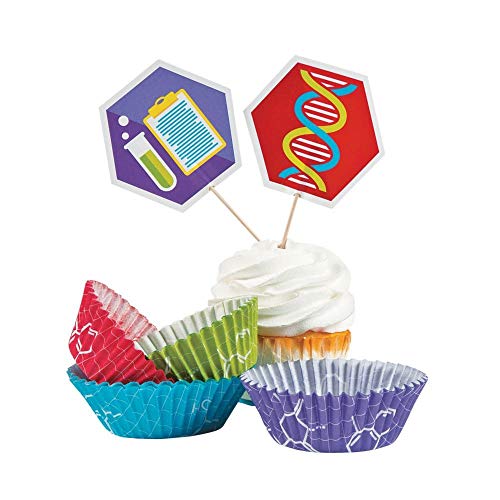 Product Cover Science Party Cupcake Liners with Picks - Makes 50 Treats