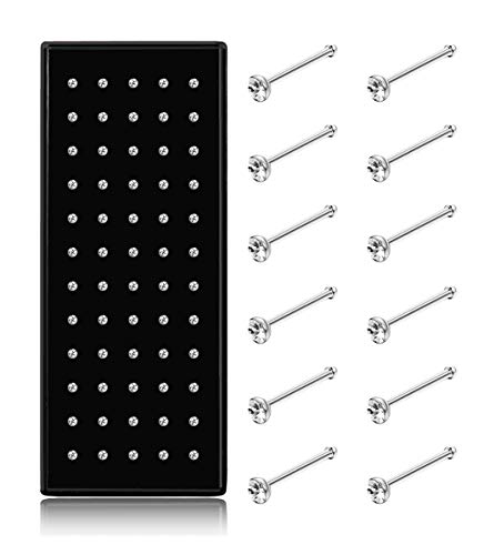 Product Cover Jstyle 22G 60 Pcs Stainless Steel Nose Studs Rings Piercing Pin Body Jewelry S 1.5mm