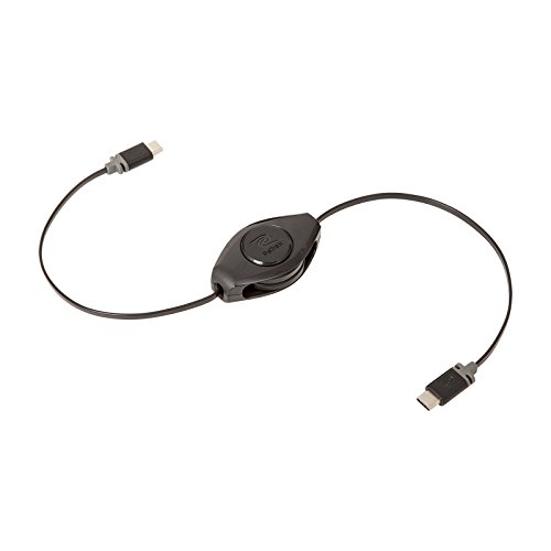 Product Cover Retrak Retractable Charge and Sync USB Type-C to Type-C for All New Type-C Devices
