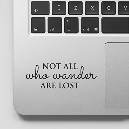 Product Cover Wicked Decals Adventure Quote Motivational Decal Inspirational Sticker Quote - Not All who Wander are Lost Sticker Laptop Decal Compatible with MacBook Retina, MacBook Air, MacBook Pro