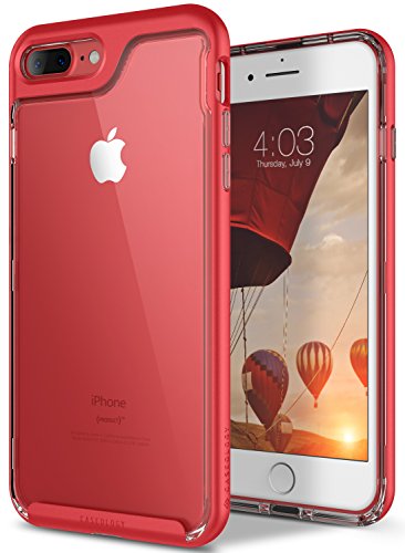 Product Cover Caseology Skyfall for Apple iPhone 8 Plus Case (2017) / for iPhone 7 Plus Case (2016) - Clear Back & Slim Fit - Red