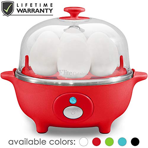 Product Cover Maxi-Matic EGC-007R Easy Electric Egg Poacher, Omelet, Scrambled, Soft, Medium, Hard-Boiled Boiler Measuring Cup Included, 7 Capacity, Red
