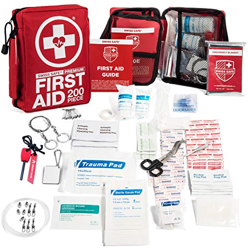 Product Cover 200-Piece Professional First Aid Kit for Home, Car or Work : Plus Emergency Medical Supplies for Camping, Hunting, Outdoor Hiking Survival