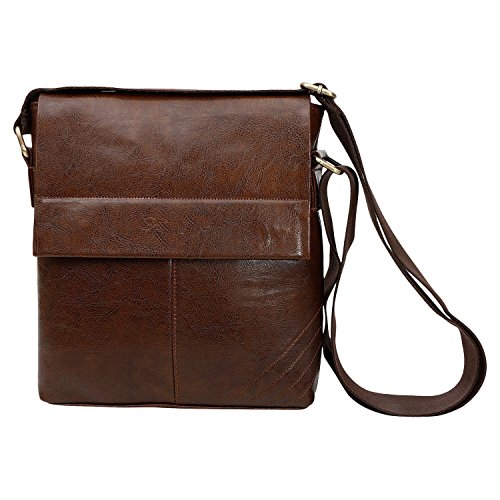 Product Cover SPHINX Men's Leatherette Cross-Body Sling Bag (Dark Brown, 25 x 22 x 7 cm)