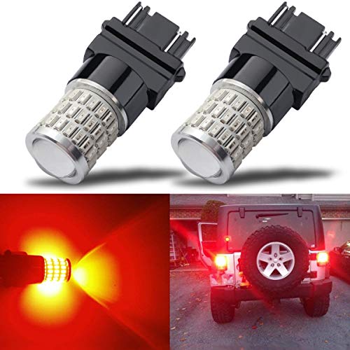 Product Cover iBrightstar Newest 9-30V Super Bright Low Power Dual Brightness 3156 3157 3056 3057 LED Bulbs with Projector Replacement for Tail Brake Lights,Brilliant Red