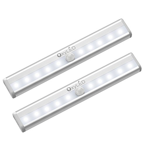 Product Cover OxyLED Motion Sensor Closet Lights, Battery Operated 10 LED Closet Light Wireless Under Cabinet Light with Magnetic Security Closet Light Stick Up Motion Sensor Night Lights for Cabinet Stairs, 2 Pack