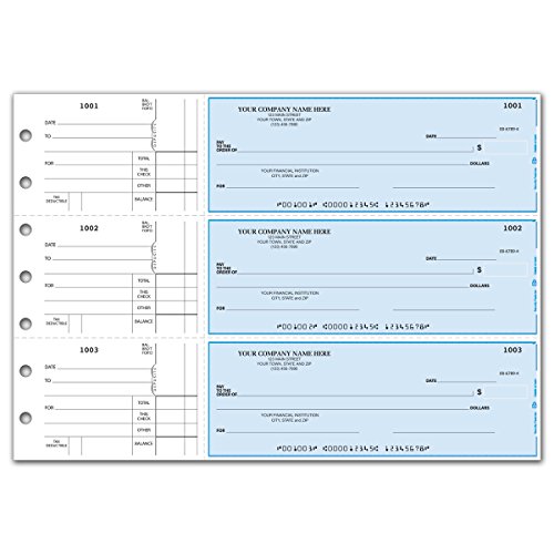 Product Cover CheckSimple 3-Per-Page All-Purpose Manual Business Checks with Stub Voucher (1000 Checks) - Custom