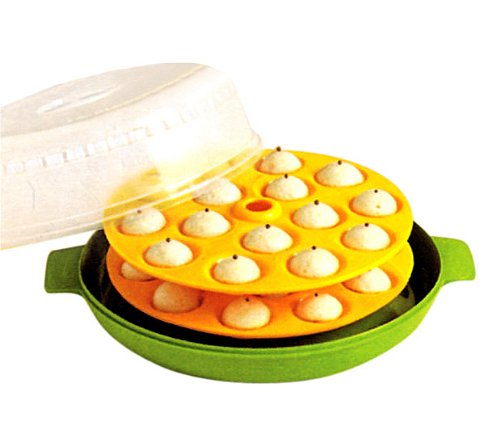 Product Cover ADITYA INFOTM Plastic Microwave Idli Pizza Maker with 30 Idly Stands (Multicolour, Medium)