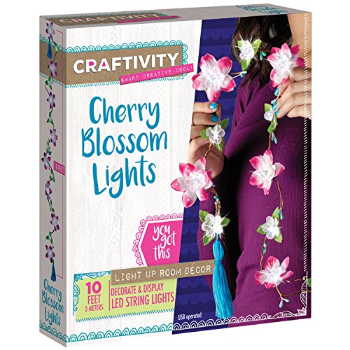 Product Cover CRAFTIVITY Cherry Blossom Lights Craft Kit - Makes 1 LED Flower String Light