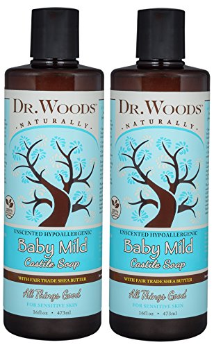 Product Cover Dr. Woods Unscented Baby Mild Liquid Castile Soap with Organic Shea Butter, 16 Ounce (Pack of 2)