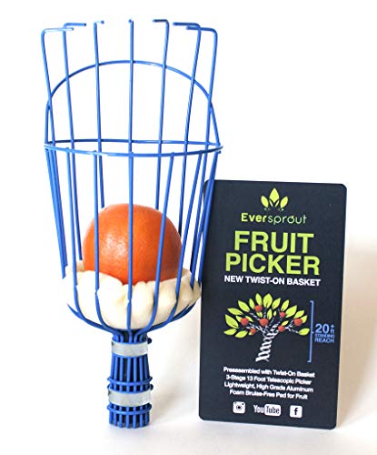 Product Cover EVERSPROUT Twist-On Fruit Picker Basket | Twists onto Standard US Threaded Pole (3/4-inch Acme) | Fruit Harvester Attachment (Head Only, Pole Not Included)