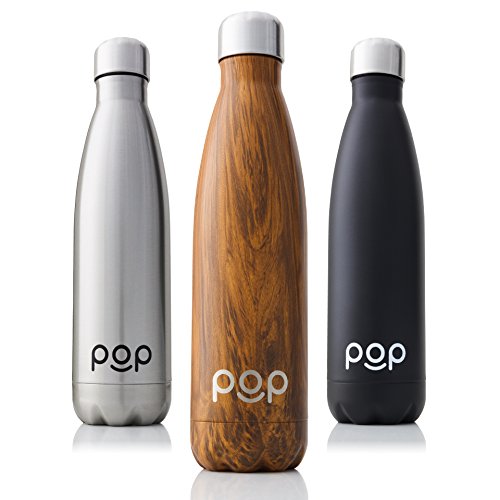 Product Cover POP Design Stainless Steel Vacuum Insulated Water Bottle, Keeps Cold 24hrs. or Hot for 12hrs, Sweat & Leak-Proof, Narrow Mouth & BPA Free, 17 Oz (500ml), Zebrana