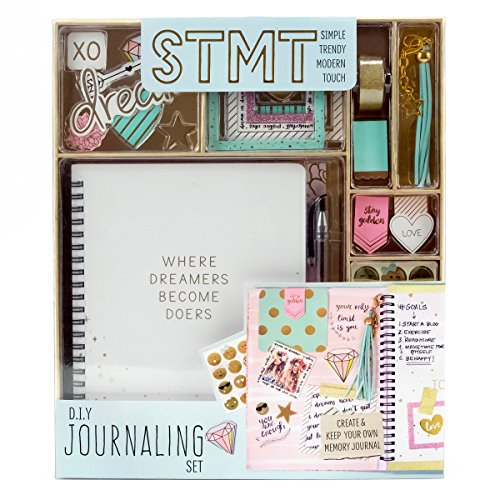 Product Cover STMT DIY Journaling Set by Horizon Group USA, Personalize & Decorate Your Planner/Organizer/Diary with Stickers,Gems,Glitter Frames,Glitter Clips,Magnetic Bookmarks,Tassel Keychain & More.Pen Included