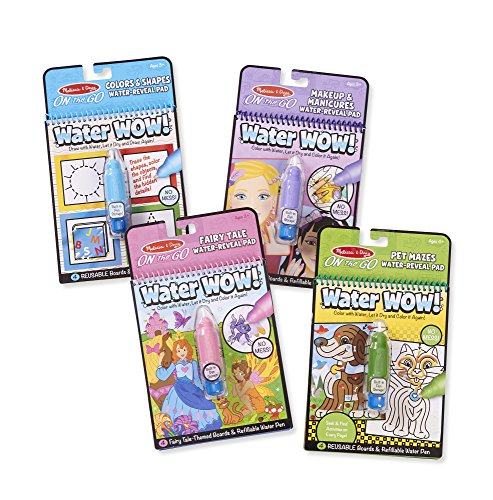Product Cover Melissa & Doug On The Go Water Wow! 4-Pack (The Original Reusable Water-Reveal Coloring Books - Pets, Colors, Fairy Tale, Makeup -Great Gift for Girls and Boys - Best for 3, 4, 5, 6, and 7 Year Olds)