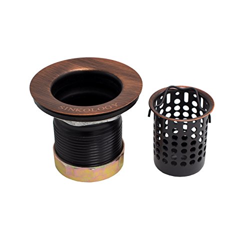 Product Cover Sinkology TB20-AC Sink Jr. Strainer Bar Drain with Removable Basket in Antique Copper