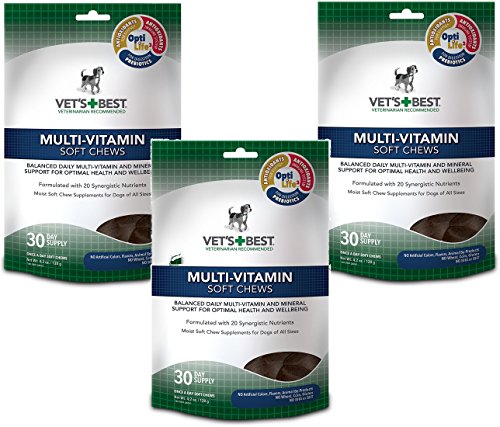 Product Cover (3 Pack) Vet's Best Multi-Vitamin Soft Chews Dog Supplements, Each a 30 Day Supply