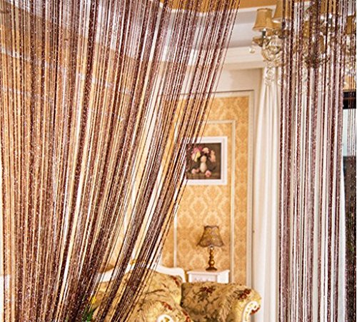 Product Cover ave split Decorative Door String Curtain Wall Panel Fringe Window Room Blind Divider Tassel Screen Home 100cm200cm (coffee18)