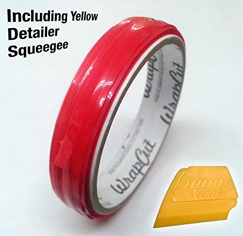 Product Cover VViViD Wrap Cut 32ft (10M) Knifeless Vinyl Wrap Edge Cutting Detailer Tape Including Yellow Detailer Squeegee