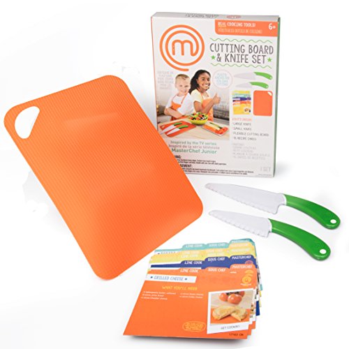 Product Cover MasterChef Junior Knife and Cutting Board Set - Includes Real Cutting Tools for Kids and 15 Recipes