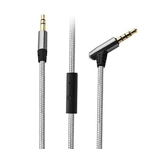 Product Cover Aux Cable, Tsumbay Audio Cable with Microphone and in-line Control, 3.5mm Male to Male Cable Headphone Cable Premium Nylon Auxiliary Cord for Headphones, PS4, Home/Car Stereos (1m)