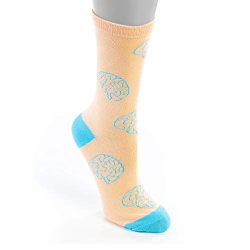 Product Cover Mid Calf Cut Unisex Socks - Brain Nurse Socks - Premium Quality Cotton & Spandex - Comfortable & Lightweight - Perfect for Nurses, Doctor - One Size Fits All
