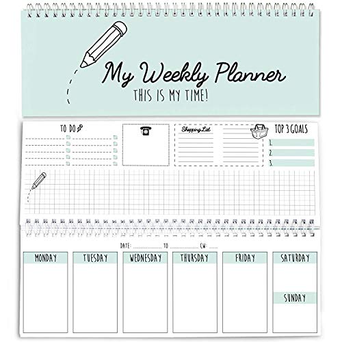 Product Cover CUPCAKES & KISSES Weekly Desk Calendar & Daily Planner: Blank Spiral One Year Calendars - Appointment Log Book Shopping List and Graph Paper Project Diary Journal Notebook for Students Teachers