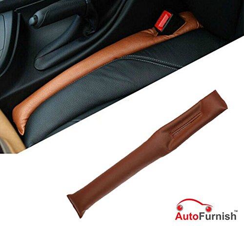 Product Cover Autofurnish Universal Leatherite Car Seat Gap Spacer Filler Padding (Set of 2) Tan
