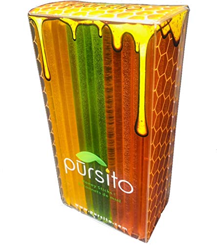 Product Cover Citrus Sunshine Honey Sticks Gift Box Variety Pack 100 Count Gift Box (Approx. 33 ea flavor): Lemon, Key Lime & Orange Pursito Brand Honeystix