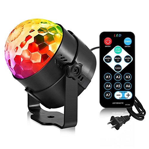 Product Cover AOMEES Dance Light Disco Ball Party Strobe Light 3W Sound Activated DJ Lights Stage Lights for Halloween Christmas Holiday Party Gift Kids Birthday Celebration Decorations Ballroom Home