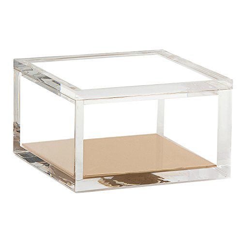 Product Cover OfficeGoods Acrylic & Gold Odds & Ends Box - Office or Home Accessory - Perfect Container for Storage or for Display - an Elegant Addition to Your Desk, Kitchen or Vanity (Small)