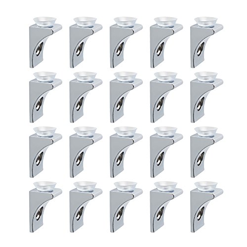 Product Cover Alise 20 Pcs Mounting Brace Fixing Glass Shelf Bracket Pegs Supports with Chuck Wall Mount,BL2100-20P Chrome Finish