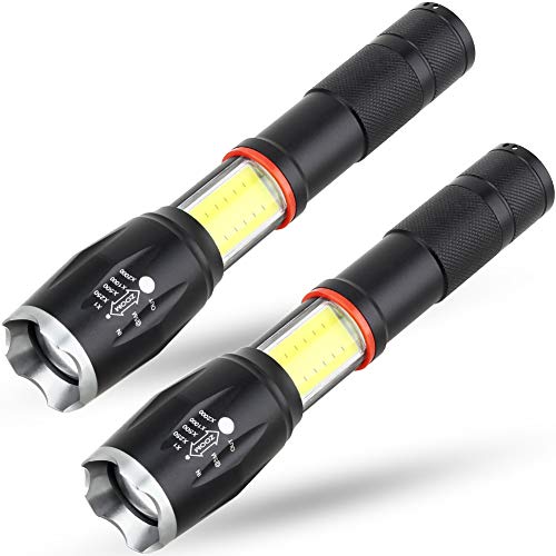 Product Cover Ustopfire LED COB Flashlight with Magnet [2 PACK], Super Bright Waterproof Tactical Flashlight Lantern, High Lumen Zoomable 6 Modes Handheld Flashlights, As Seen on TV Tac Light for Camping Emergency