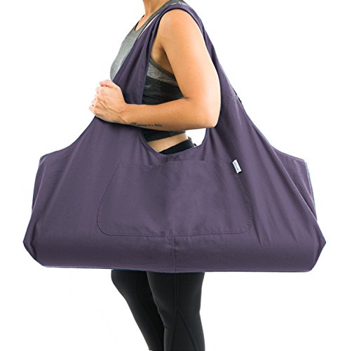 Product Cover Yogiii Large Yoga Mat Bag | The Original YogiiiTotePRO | Large Yoga Mat Tote Sling Carrier with Side Pocket | Fits Most Size Mats (Imperial Purple)