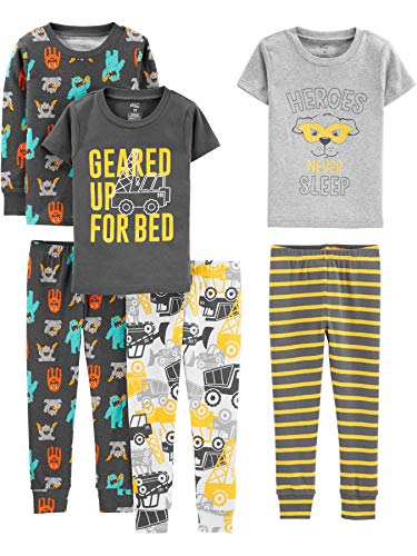 Product Cover Simple Joys by Carter's Baby, Little Kid, and Toddler Boys' 6-Piece Snug Fit Cotton Pajama Set