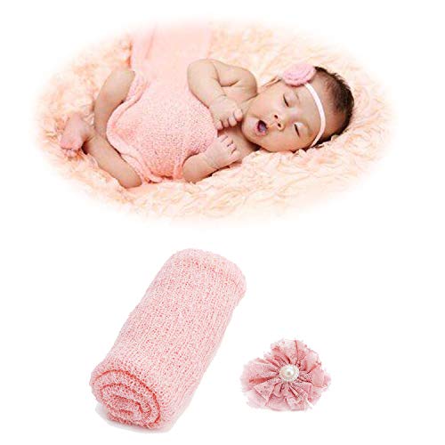Product Cover Newborn Baby Photography Props - Long Ripple Wrap Blanket, 0-Pink, Size One Size