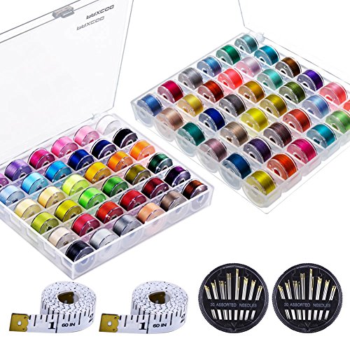 Product Cover Paxcoo 72 Pcs Bobbins and Sewing Thread with Case for Brother Singer Babylock Janome Kenmore (Assorted Colors)
