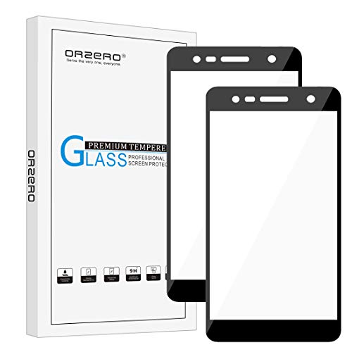 Product Cover Orzero (2 Pack) Compatible for LG X Charge, LG Fiesta LTE, LG K10 Power, LG X Power 2 (Full Coverage) Tempered Glass Screen Protector, 2.5D Arc Edges 9 Hardness HD (Lifetime Replacement)-Black