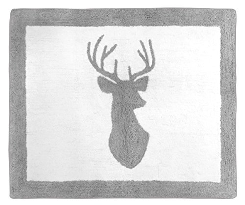 Product Cover Sweet Jojo Designs Boys Accent Floor Rug Bedroom Decor for Grey and White Woodland Deer Kids Bedding Collection