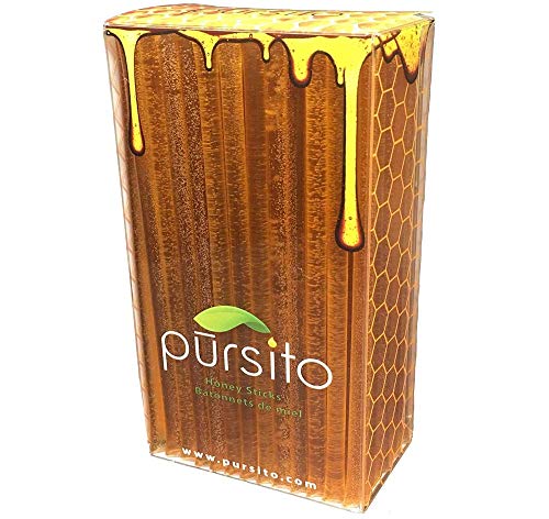 Product Cover Plain Honey Sticks Floral Pure Gift Box Set, Raw Unfiltered Local American Natural Clover Wildflower 100 Bulk (by weight) Honey Stix or Honey Straws Stick for Tea, Coffee or Snacks