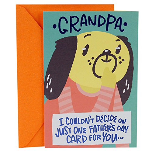 Product Cover Hallmark Father's Day Card for Grandpa from Kids (Cute Puppy Dog with Four Mini Cards Inside)