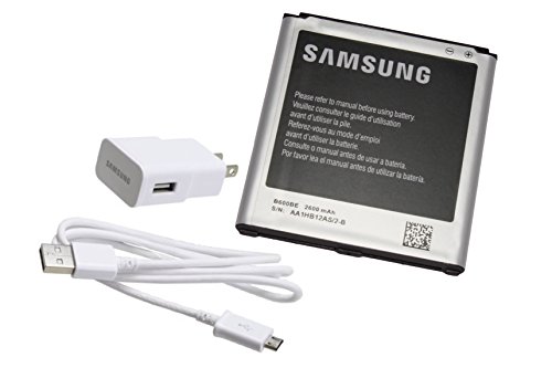 Product Cover Original Samsung Battery B600BE 2600mAh For Samsung Galaxy S4 and S4 Active ( NOT COMPATIBLE with S4 Zoom or S4 Mini ) with Original Samsung Micro-USB White Charger (Non-Retail Package)