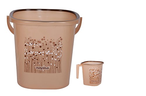 Product Cover Nayasa Funk Plastic Bucket and Matching Mug (25 L, Brown)