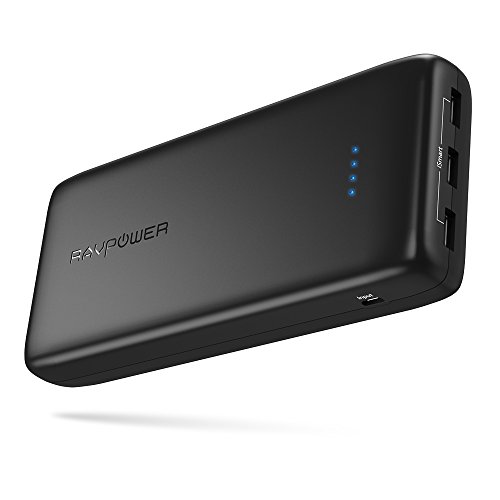 Product Cover Portable Charger RAVPower 32000mAh Battery Pack 6A Output, USB Power Banks Compatible with iPhone 11/Pro/Max/ 8/ X/XS, Samsung Galaxy and More (3-Port, 2.4A Input, Triple iSmart 2.0 USB)