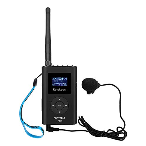 Product Cover Retekess FT11 Portable FM Transmitter Low Power MP3 Broadcast Radio Station Power Support TF Card AUX Input for Church Translation