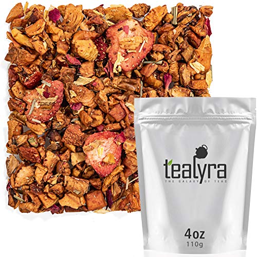 Product Cover Tealyra - Strawberry Guava Jam - Apple - Lemongrass - Fruity Herbal Loose Leaf Tea - Hot and Iced Drink - Vitamins and Antioxidants Rich - Caffeine Free - All Natural - 112g (4-ounce)