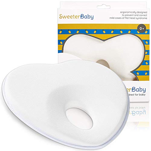 Product Cover Sweeterbaby Baby Pillow for Flat Head Syndrome Prevention, Prevent Plagiocephaly for Infants and Newborn Registry, Head Shaping Pillow